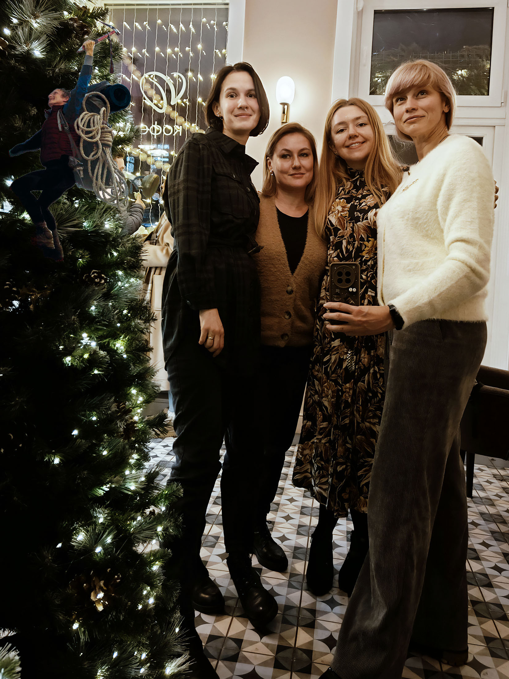 Near the tree